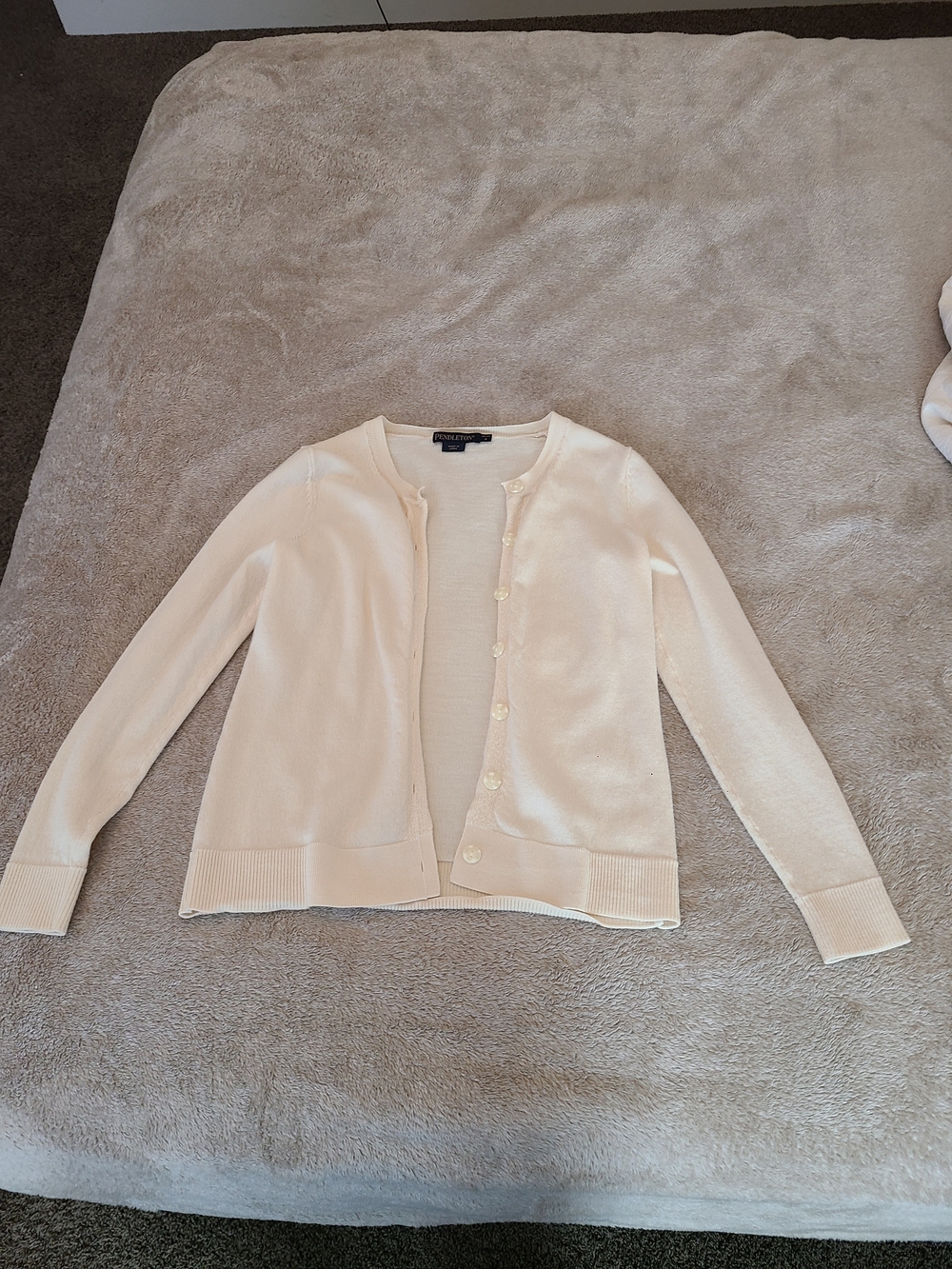 Pendleton Butter Yellow/Cream Button-Front Women's Cardigan